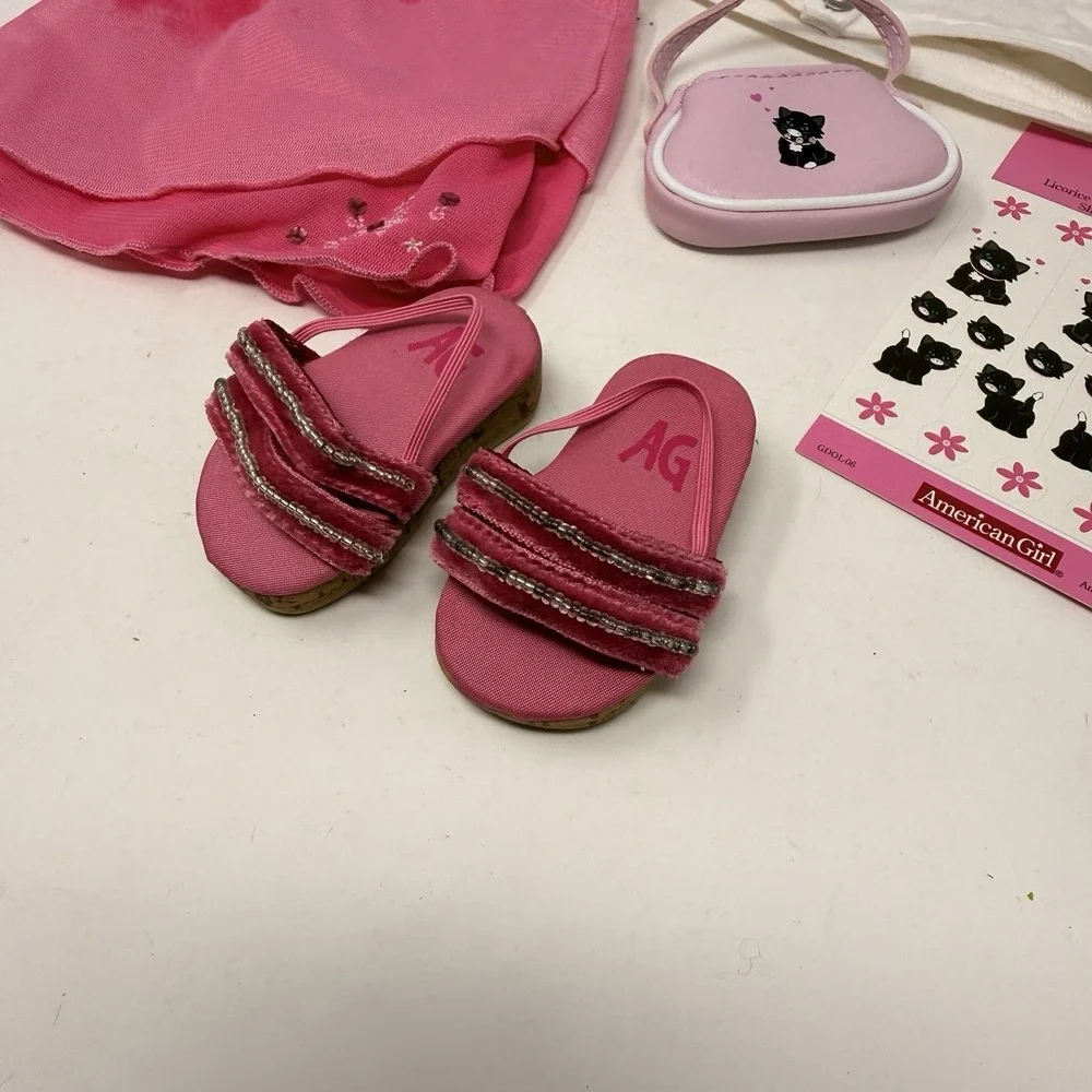 American Girl 2005 Licorice Best Friend Outfit - Dress Jacket Shoes & Cat Purse